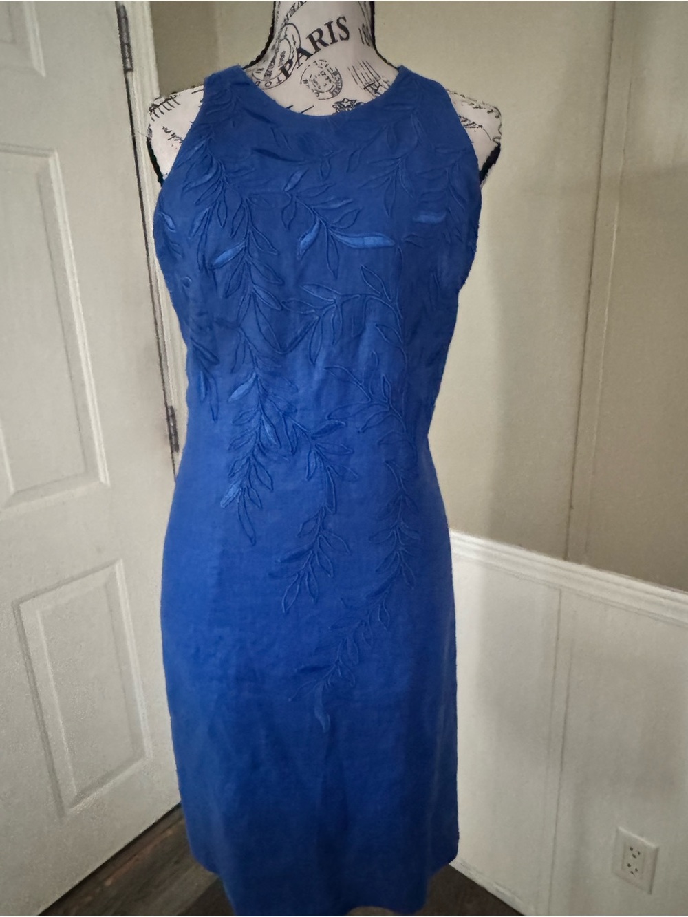 Sleeveless Embroidered Blue Women's Dress